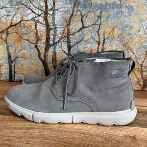 Sorel Charcoal Suede Explorer Chukka Sherpa Lined Boots Men’s 11